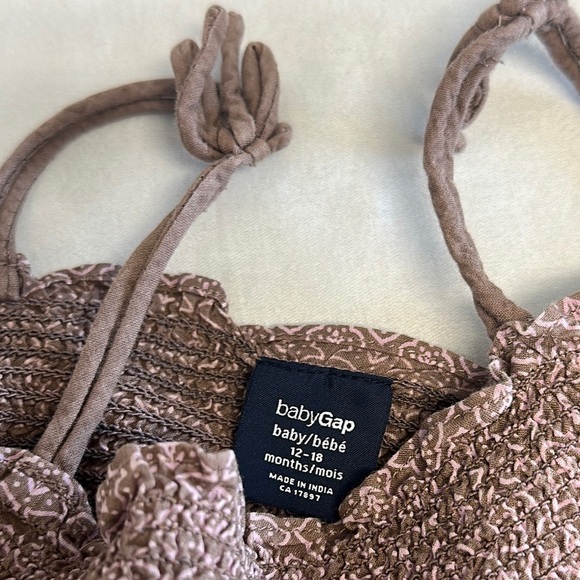 GAP Brown Smocked Baby Top - Picture 2 of 2